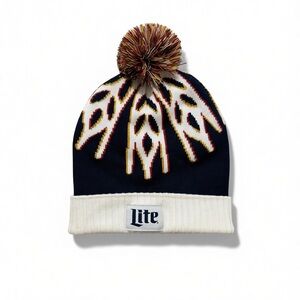 NWOT Men’s Miller Lite Flames Vintage Inspired Beer Pom Beanie